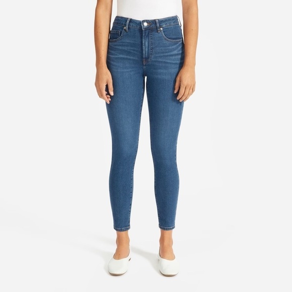 Everlane High Rise Skinny Jean Medium Wash - Picture 1 of 7